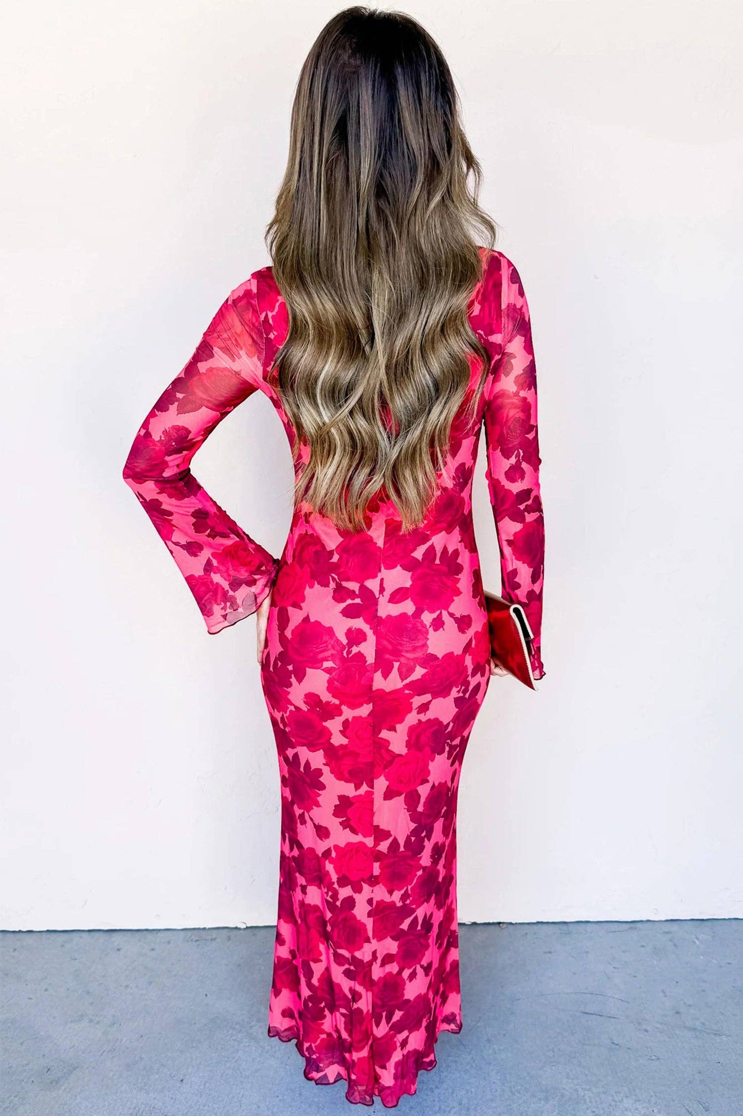 RED ROSES SHEATH DRESS