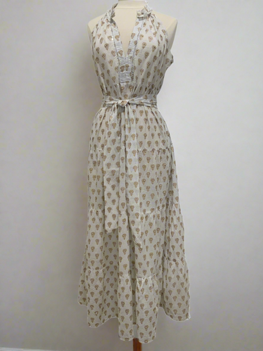ORIENT WHITE COTTON MAXI DRESS