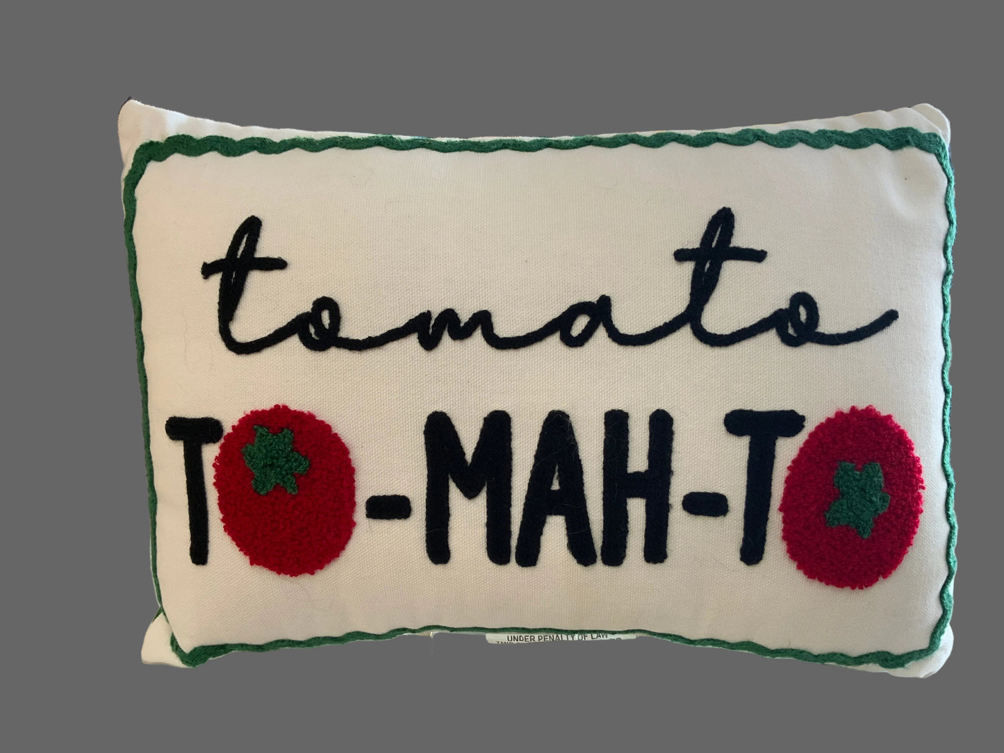 tomato TO-MAH-TO DECORATIVE PILLOW