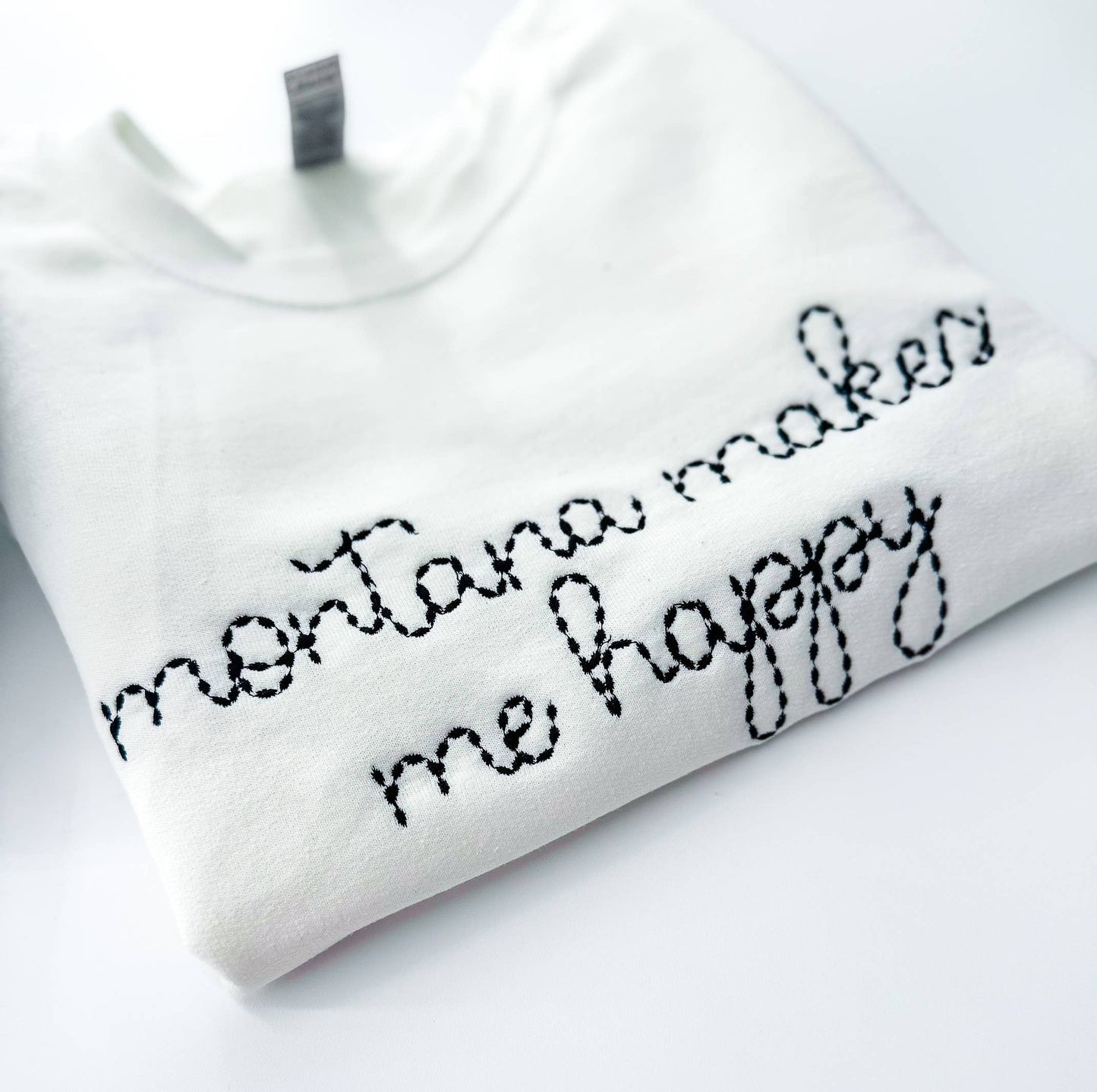 Nantucket Makes Me Happy Sweatshirt, Embroidered, Hand Stitched
