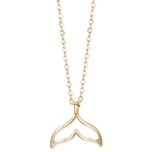 Ocean Maiden Gold Mermaid Tail Necklace