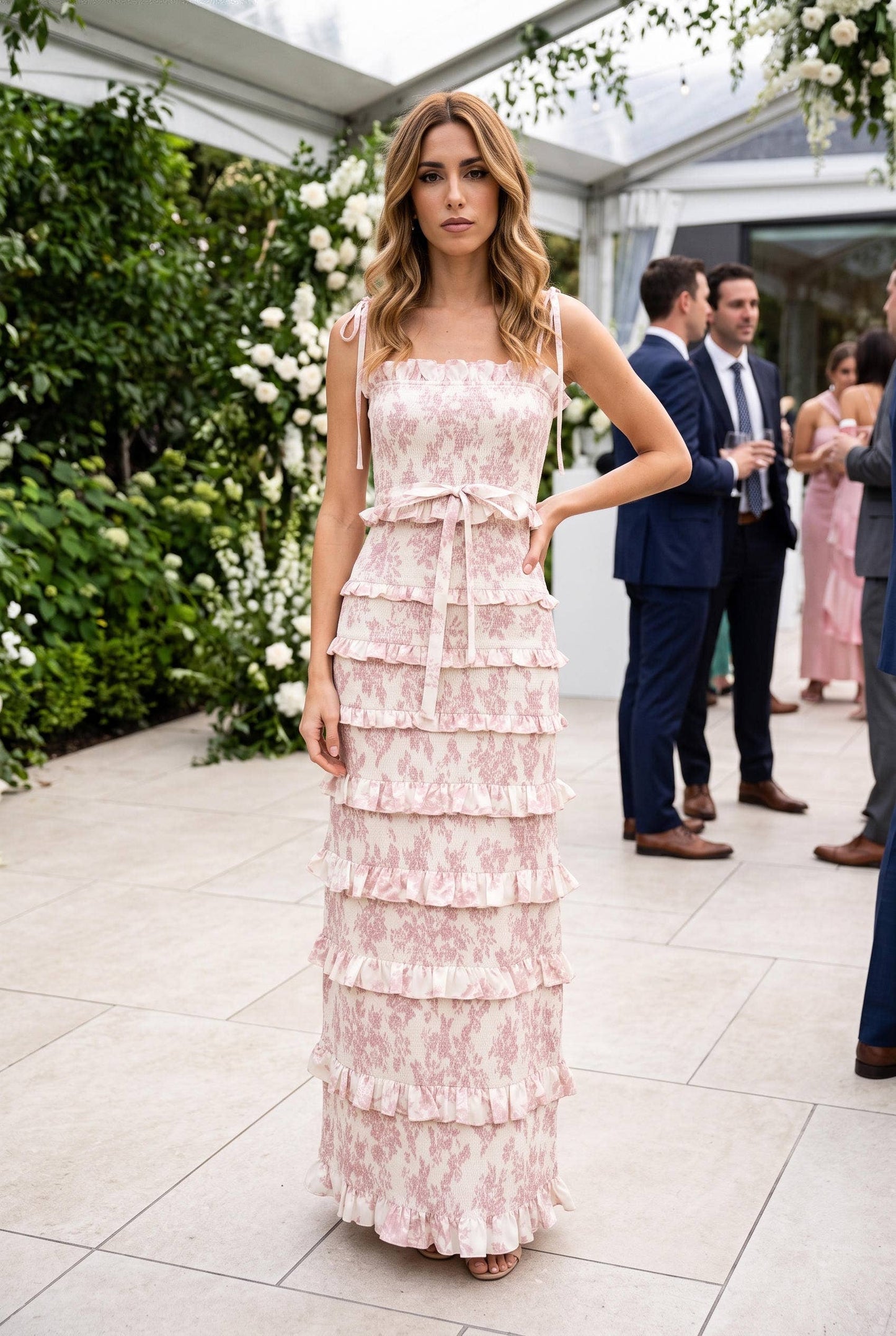 BABY BLUSH TOILE CRINKLE FITTED MAXI