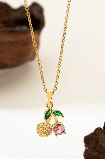 18K STAINLESS STEEL TARNISH FREE FRUIT NECKLACE
