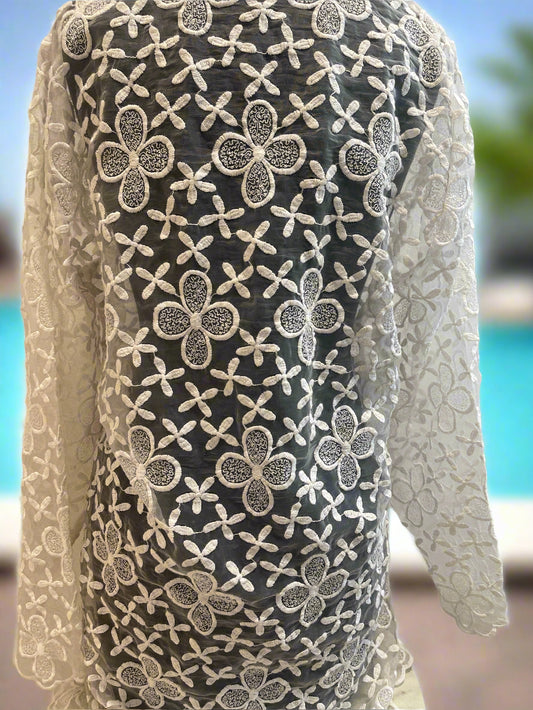 ARRIANA FLORAL LACE COVER UP
