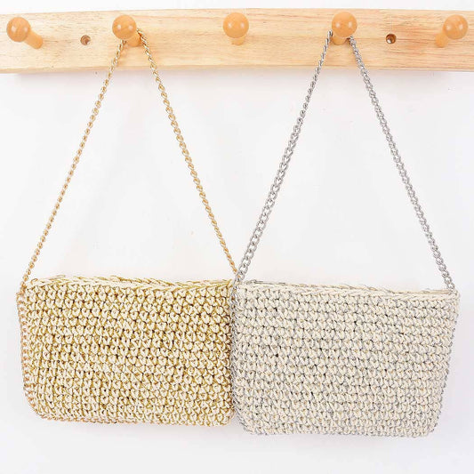 Braided Cotton Chain Shoulder Bag