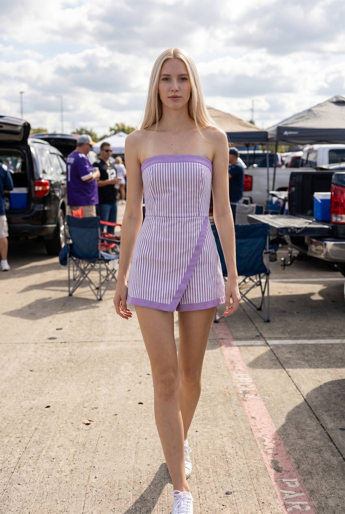 RA RA STRIPE ROMPER WITH SKORT