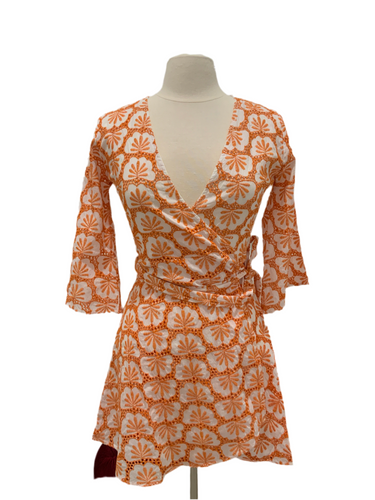 EYELET LACE WRAP COVER UP