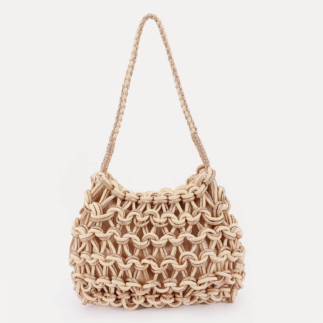 Handmade Metallic and Cotton Braided Handbag