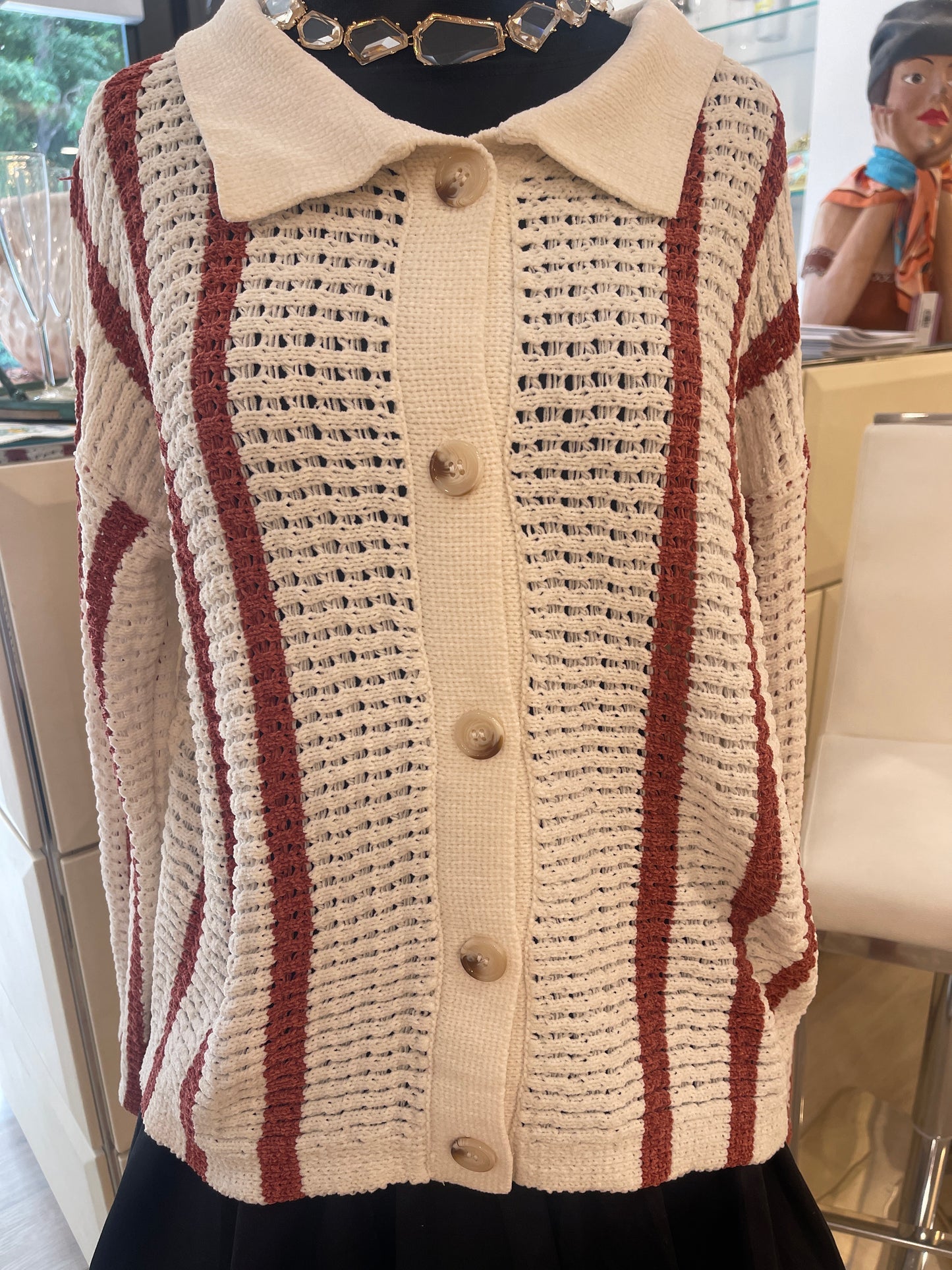 BUTTER SOFT STRIPED CARDIGAN SWEATER