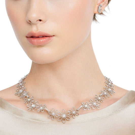 Open Flower Chain Necklace