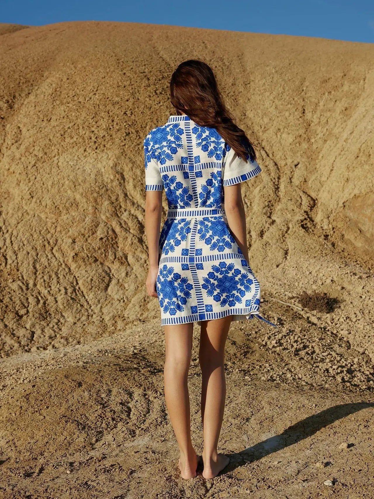 MARTHA'S LACE-UP WAIST LOOSE DRESS