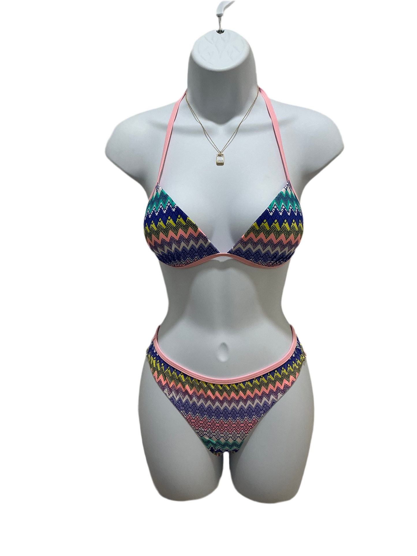 PASTEL CHEVRON PRINT BIKINI SET