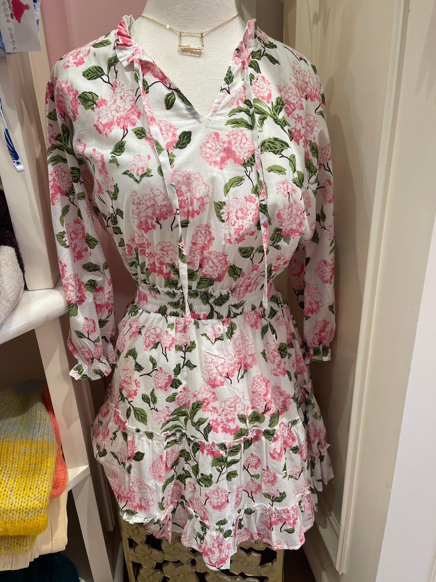 JAYNE PINK HYDRANGEA DRESS