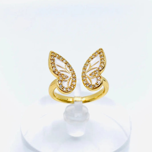 RHINESTONE BUTTERFLY RING