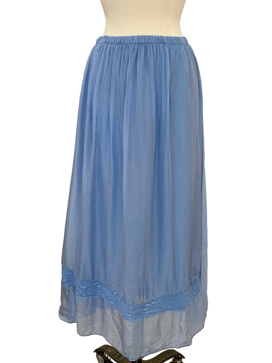 TURIN SEQUINED-BOTTOM SKIRT