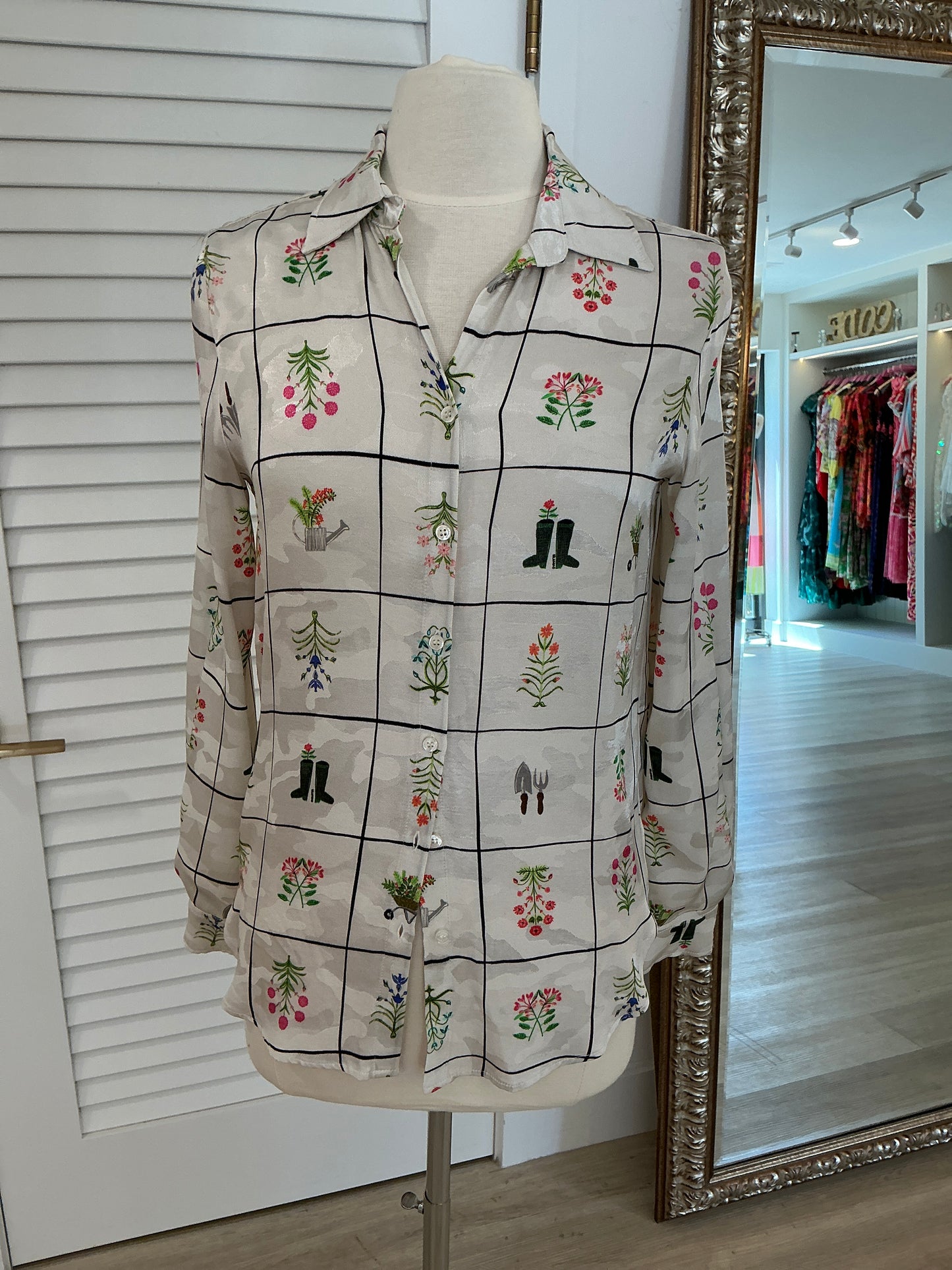 GARDEN CHECK PRINT JACQUAR TOP