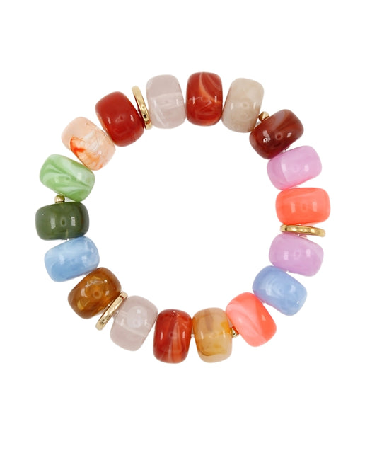 MARBLE BEAD & DISK BRACELET
