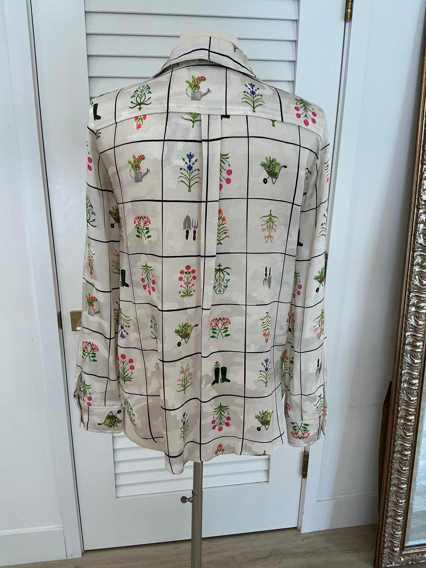 GARDEN CHECK PRINT JACQUAR TOP
