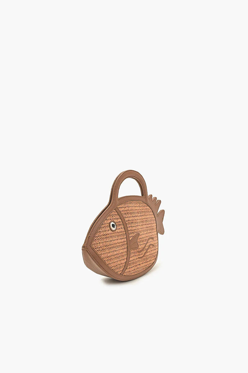 SEPIA TRIM PISCES RAFFIA CLUTCH