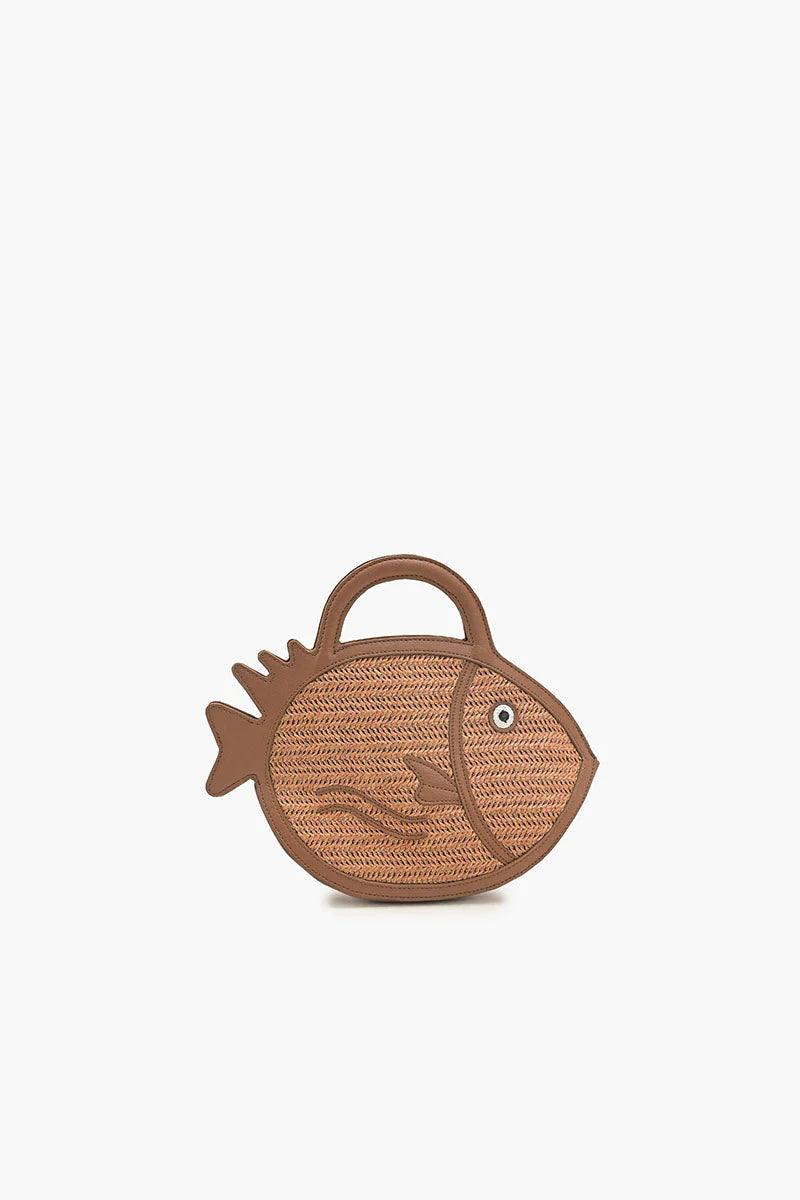 SEPIA TRIM PISCES RAFFIA CLUTCH