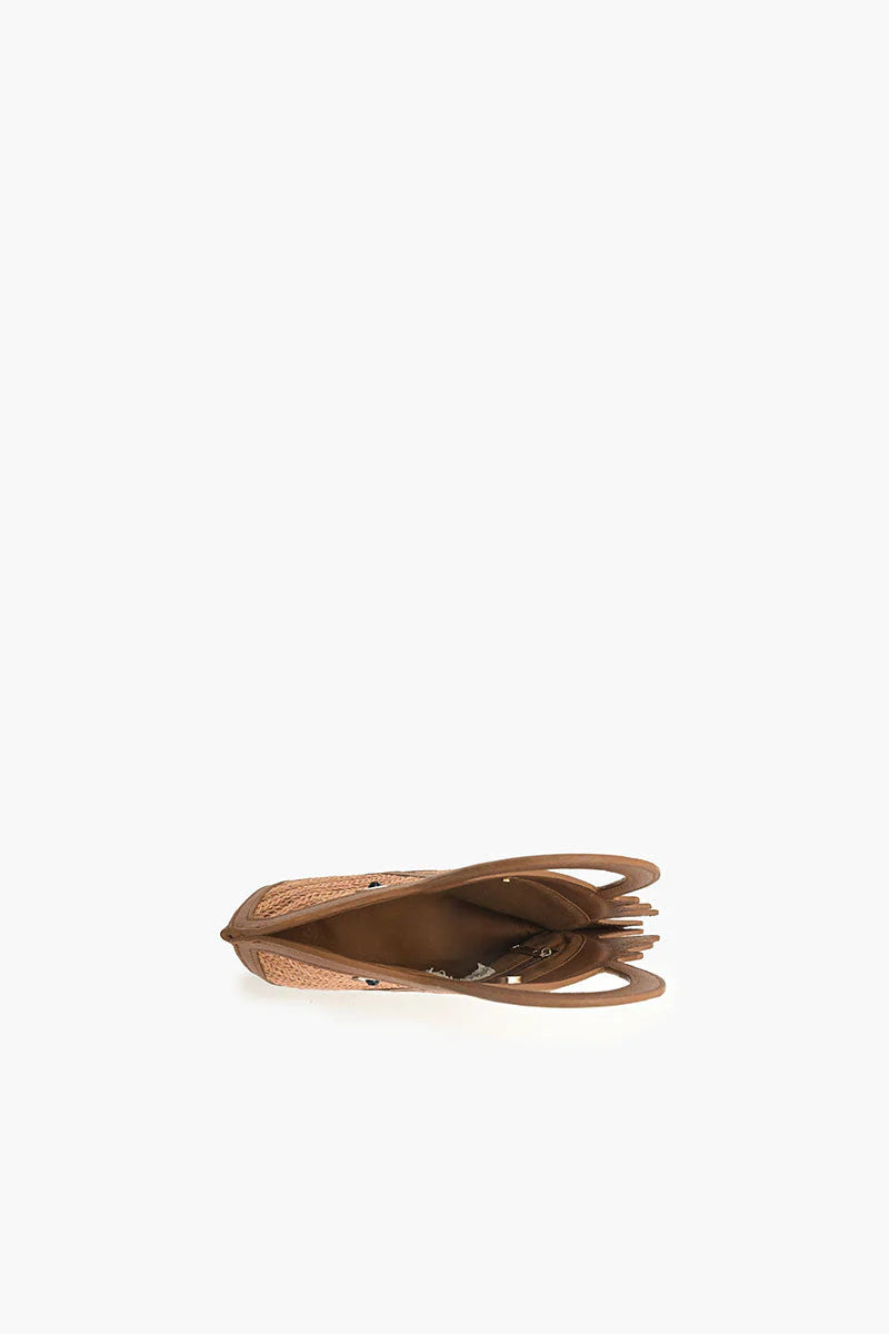 SEPIA TRIM PISCES RAFFIA CLUTCH
