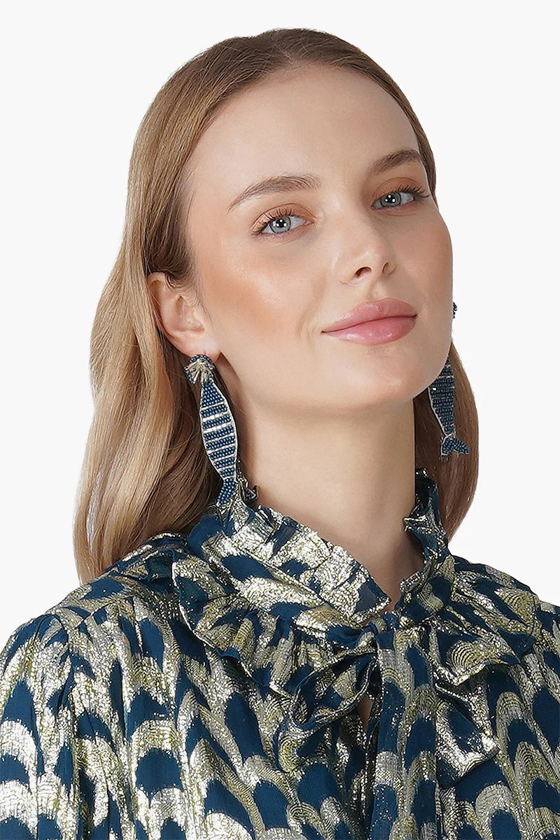 SAWTOOTH STITCH BEADED EARRINGS