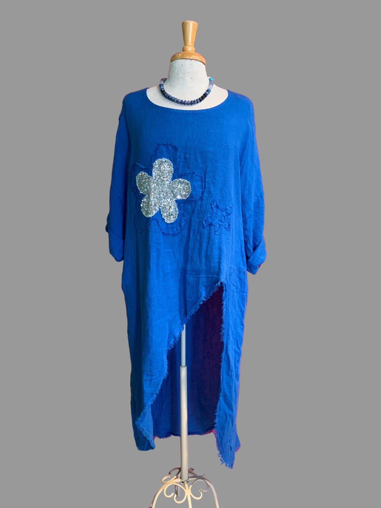 SANREMO FLORAL LINEN DRESS