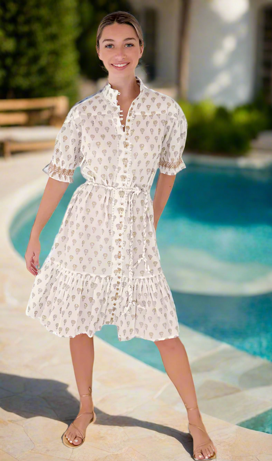 JULY IVY WHITE MIDI DRESS
