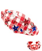 USA STAR CHECKERED HEAD BAND