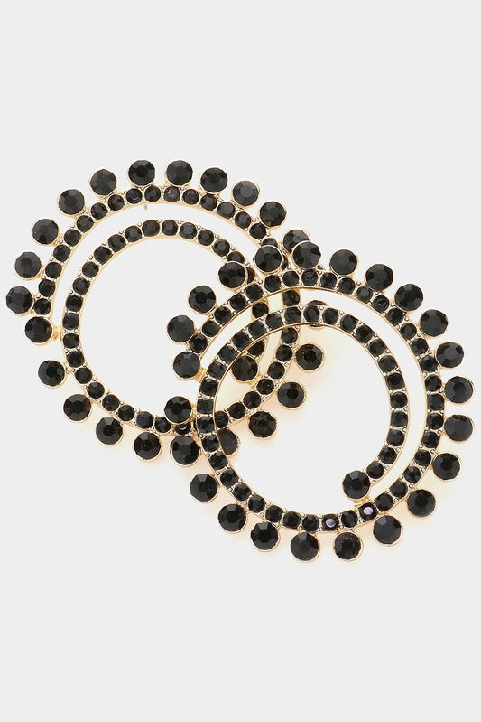 STONE CLUSTER SWIRL EARRINGS
