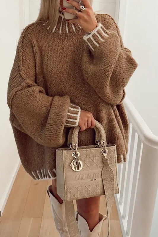 LONG SLEEVE MOCK NECK SWEATER