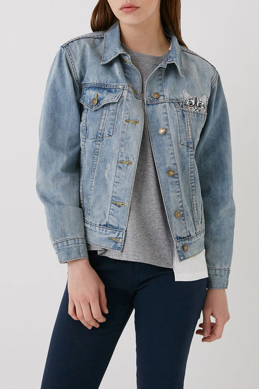 CAT POCKET DENIM JACKET