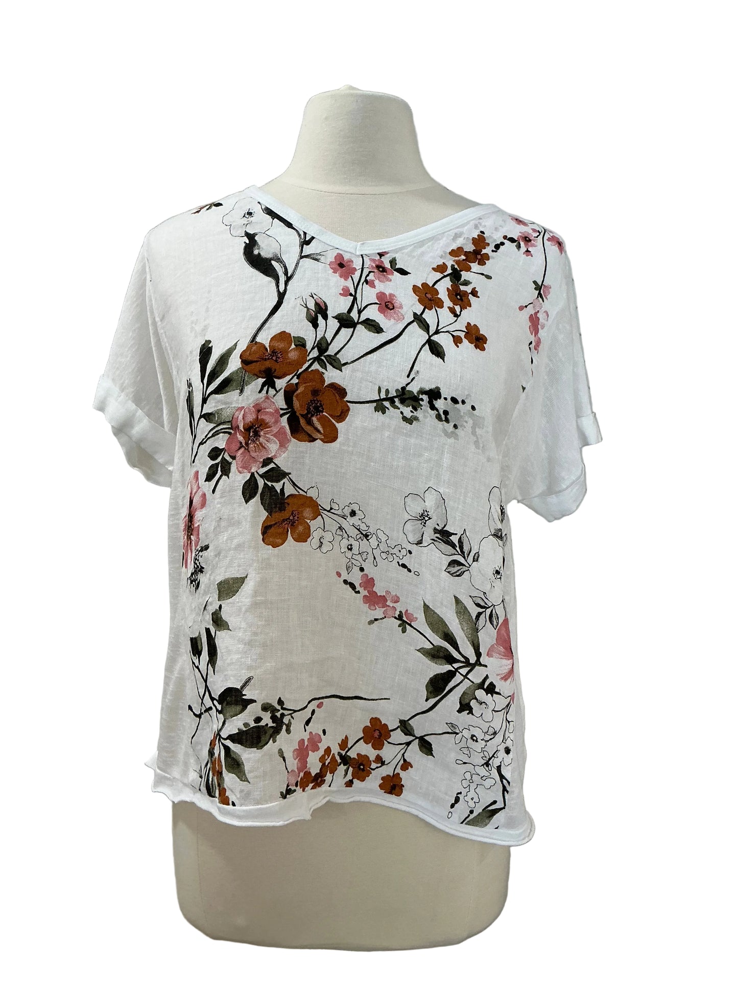 RIMINI LINEN V-NECK BLOUSE