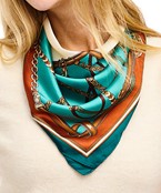 CHAIN PRINTED SILKY SCARF