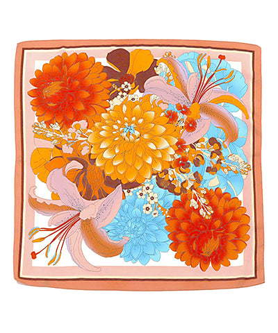FLORAL PRINT SILKY SCARF