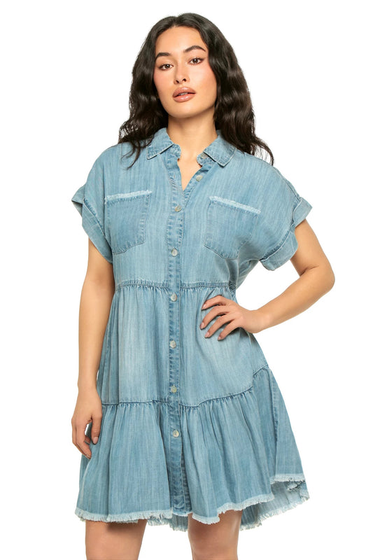 MADISON'S DENIM FLARE SHIRT DRESS