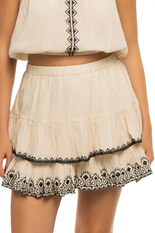 SOPHIA'S EMBROIDERED MINI SKIRT