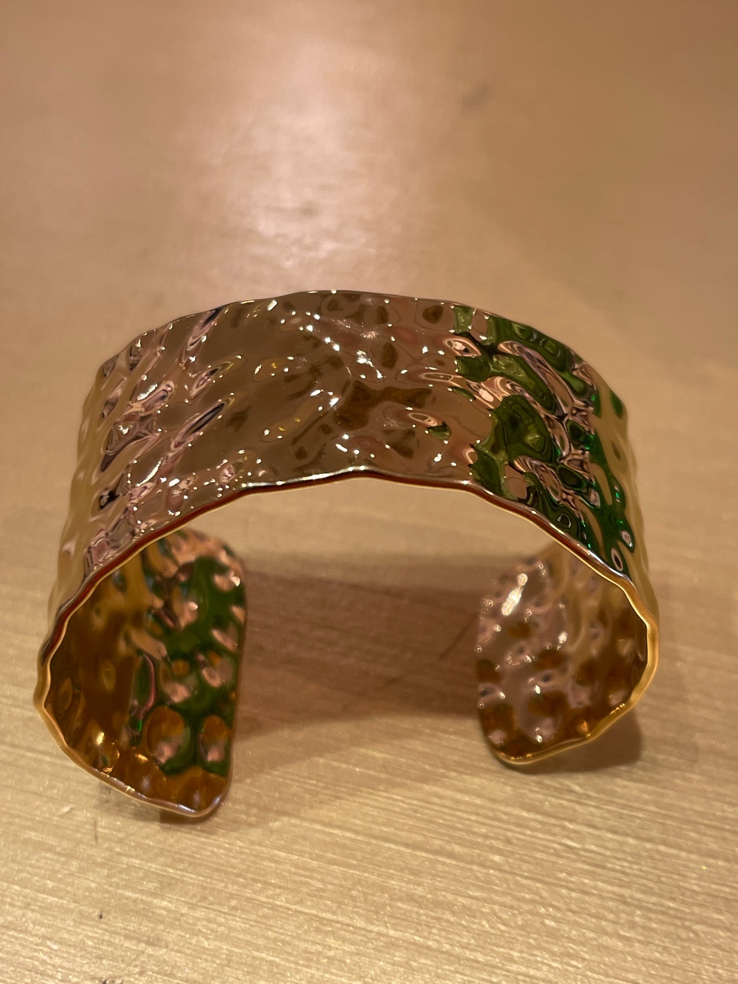 HAMMERED GOLD CUFF BRACELET