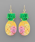 GLITTER PINEAPPLE EARRINGS