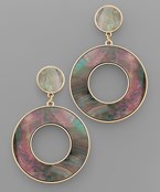 SHELL DISC & CIRCLE EARRINGS