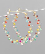 BEADED HEXAGON EARRINGS