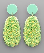 GLITTER RESIN OVAL EARRINGS