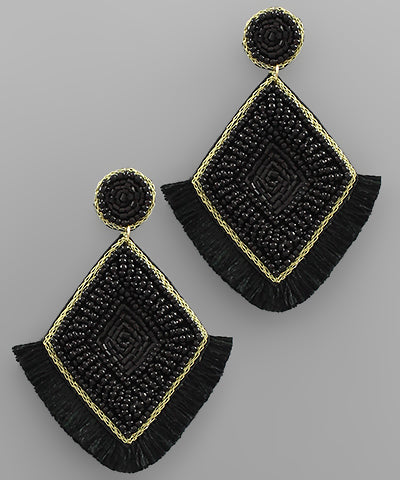 SEED BEAD RHOMBUS EARRINGS