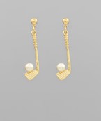 GOLF CLUB PEARL EARRINGS