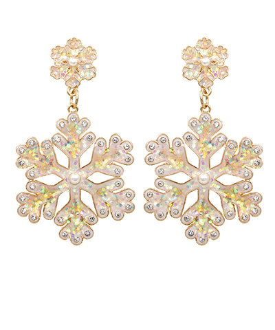 CHRISTMAS SNOWFLAKES DANGLE EARRINGS