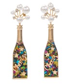 GLITTER CHAMPAGNE BOTTLE EARRINGS