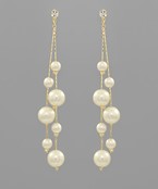 PEARL LINK & CHAIN DROP EARRINGS
