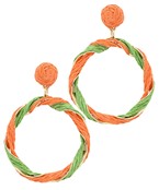 WRAPPED RAFFIA CIRCLE DROP EARRINGS
