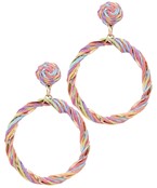 WRAPPED RAFFIA CIRCLE DROP EARRINGS
