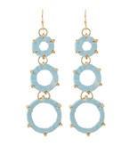 WRAPPED RAFFIA 3 CIRCLE DROP EARRINGS